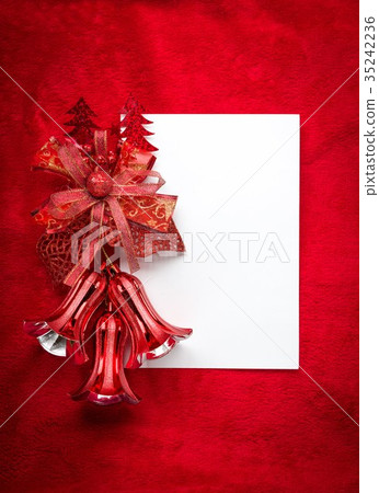 Christmas card with space and christmas decoration Christmas card with space and christmas decoration 35242236