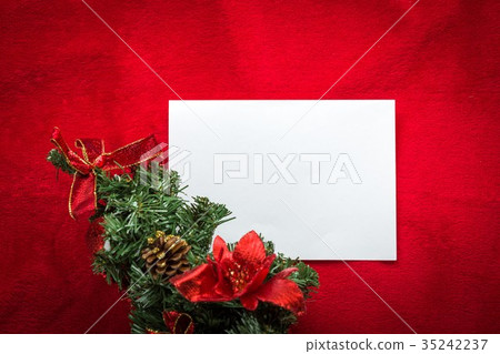 Christmas card with space and christmas decoration Christmas card with space and christmas decoration 35242237