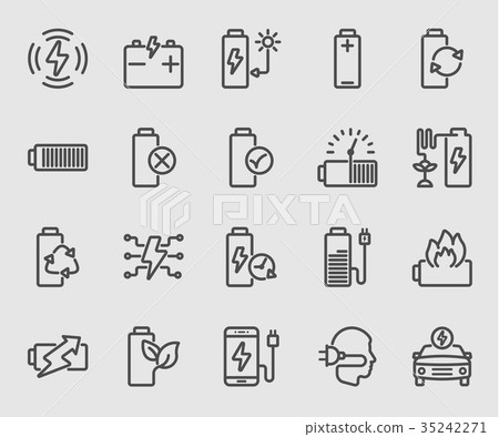Battery power and Energy line icon 35242271