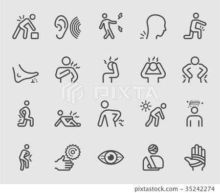 Body pain and Injury line icon 35242274