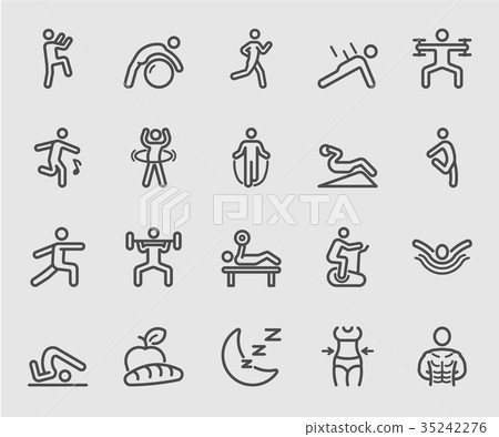 Exercise and Fitness for Health line icon Exercise and Fitness for Health line icon 35242276