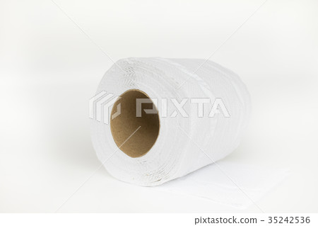 Tissue paper or Toilet paper with empty brown roll 35242536