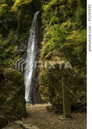 The Water Falling at the Yoro Waterfall The Water Falling at the Yoro Waterfall 35242842