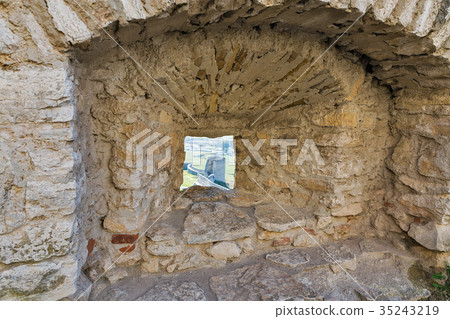 Loophole of Spis Castle in Slovakia. Loophole of Spis Castle in Slovakia. 35243219