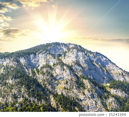 Beautiful dramatic sunset in the mountains 35243304
