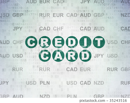 Money concept: Credit Card on Digital Data Paper 35243516