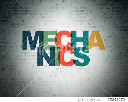 Science concept: Mechanics on Digital Data Paper Science concept: Mechanics on Digital Data Paper 35243973