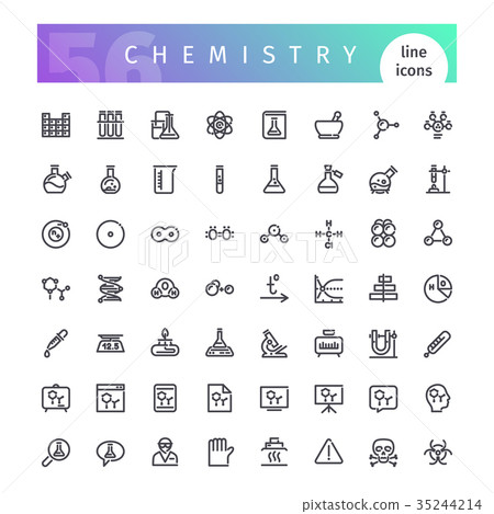 Chemistry Line Icons Set 35244214