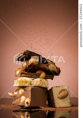 Pile of broken chocolate Pile of broken chocolate 35244603