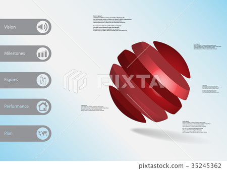 3D illustration infographic template with ball 35245362