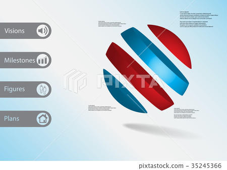 3D illustration infographic template with ball 3D illustration infographic template with ball 35245366