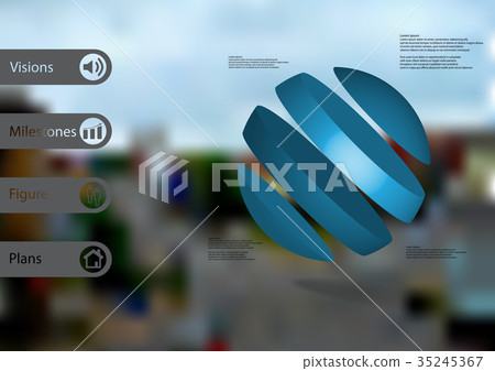 3D illustration infographic template with ball 3D illustration infographic template with ball 35245367