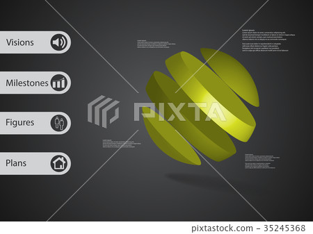 3D illustration infographic template with ball 3D illustration infographic template with ball 35245368