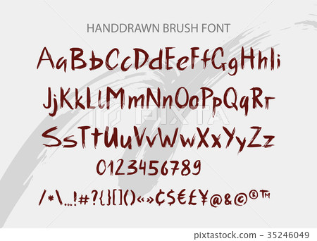 Handwritten Brush font. Hand drawn brush style 35246049