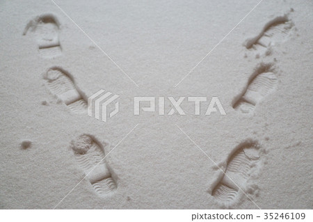 footprints on a snow 35246109