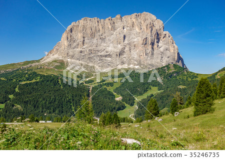 Picturesque sella rock in Dolomites, Italy 35246735