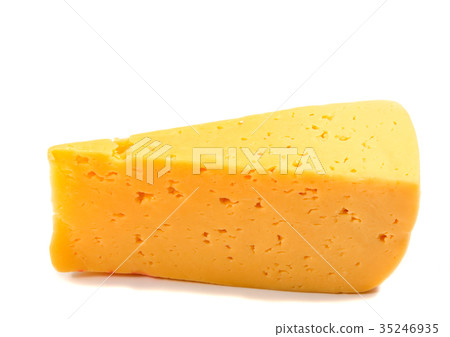 Cheese block isolated on white background cutout 35246935