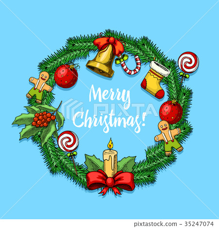 engraved hand drawn in old sketch and vintage 35247074