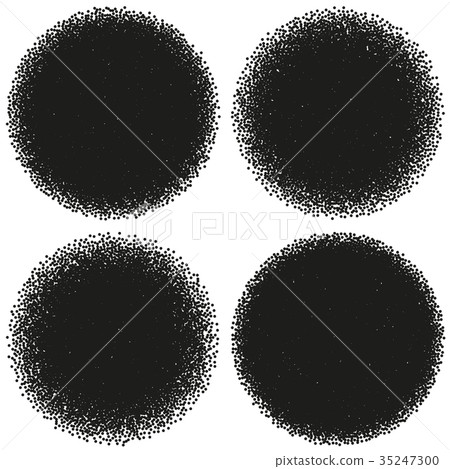 Halftone Circle Abstract Dotwork Objects. EPS 10 35247300