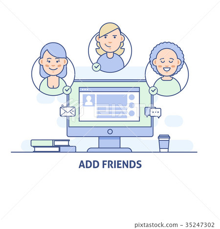 Add friends. Social Network Social Media icon in Add friends. Social Network Social Media icon in 35247302
