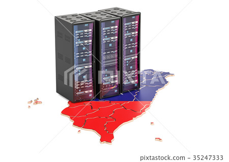 Data Center server racks in Taiwan concept 35247333