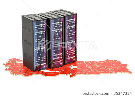Data Center server racks in Turkey concept 35247334