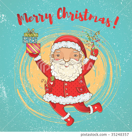 Vector illustration of Santa Claus with gifts 35248357