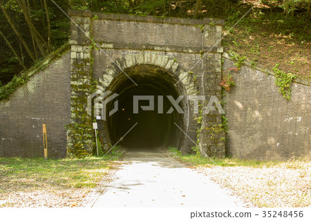 Tunnel next to the glasses bridge in autumn 35248456