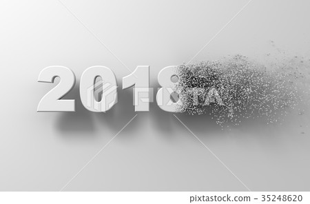 2018 White Text Disintegrates To 3D Pixels 35248620