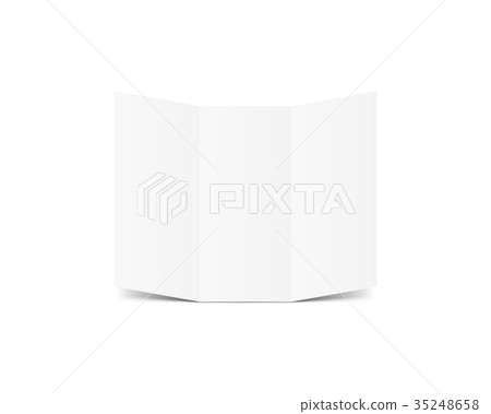 Blank Trifold Paper Leaflet mockup vector on white Blank Trifold Paper Leaflet mockup vector on white 35248658