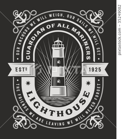 Lighthouse Typography On Black Background Lighthouse Typography On Black Background 35249082
