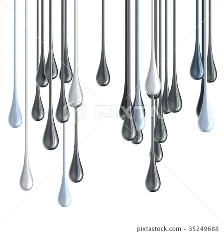 3D white and black glossy paint drop blobs 35249688