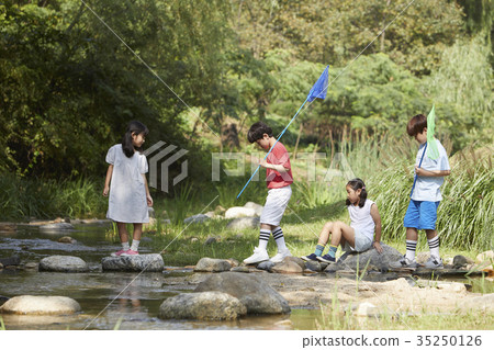 兒童，實地考察，小溪 35250126