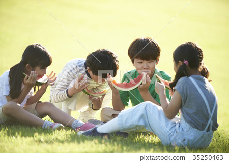 Children, watermelon, eating Children, watermelon, eating 35250463