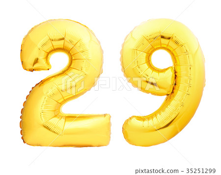 Golden number 29 twenty nine made of inflatable Golden number 29 twenty nine made of inflatable 35251299