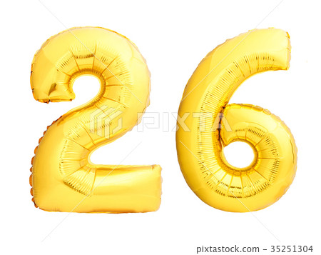 Golden number 26 twenty six made of inflatable 35251304