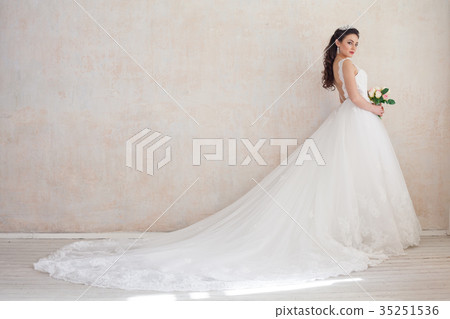 Princess Bride in a wedding dress standing in a 35251536