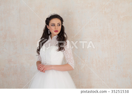 Portrait of a bride in a wedding dress and a Crown 35251538