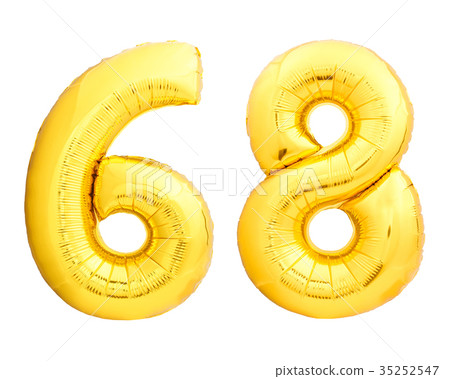 Golden number 68 sixty eight made of inflatable 35252547