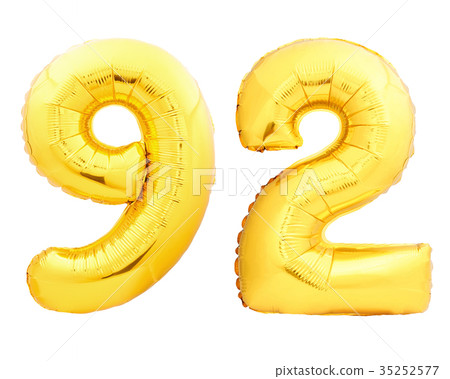 Golden number 92 ninety two made of inflatable 35252577