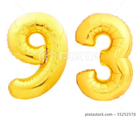 Golden number 93 ninety three made of inflatable 35252578