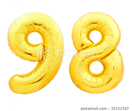 Golden number 98 ninety eight made of inflatable 35252587