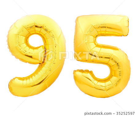 Golden number 95 ninety five made of inflatable 35252597