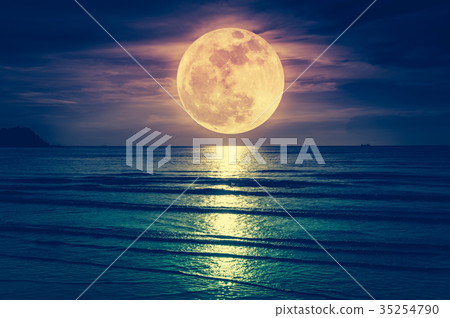 Super moon. Colorful sky with cloud and full moon 35254790