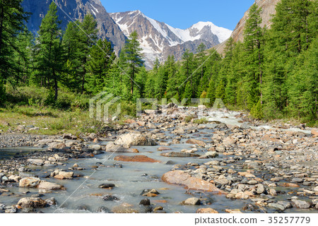 View of Aktru river valley. Altai Republic. Russia View of Aktru river valley. Altai Republic. Russia 35257779