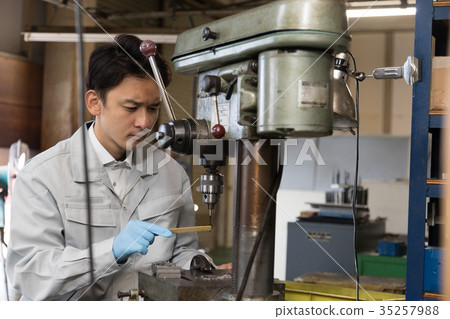 Factory People Working Drills 35257988
