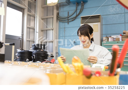 Factory person working quality control inspection 35258225