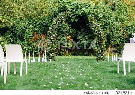 Place for wedding ceremony on grass Place for wedding ceremony on grass 35259216