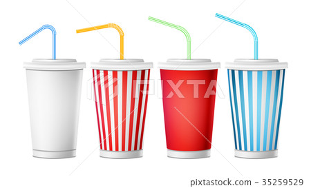 Soda Cup Template Vector. 3d Realistic Soda Cup Template Vector. 3d Realistic 35259529