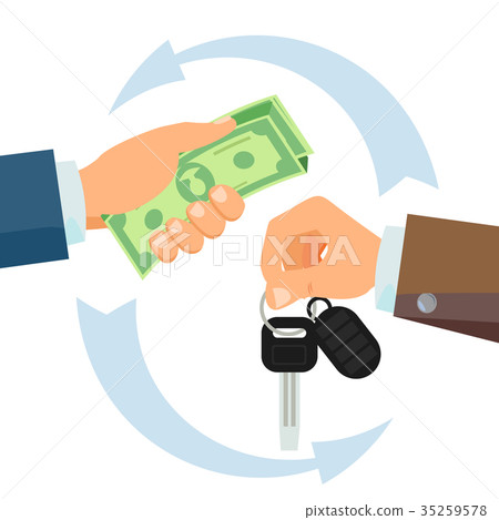 Hand Giving Car Keys Vector.  35259578